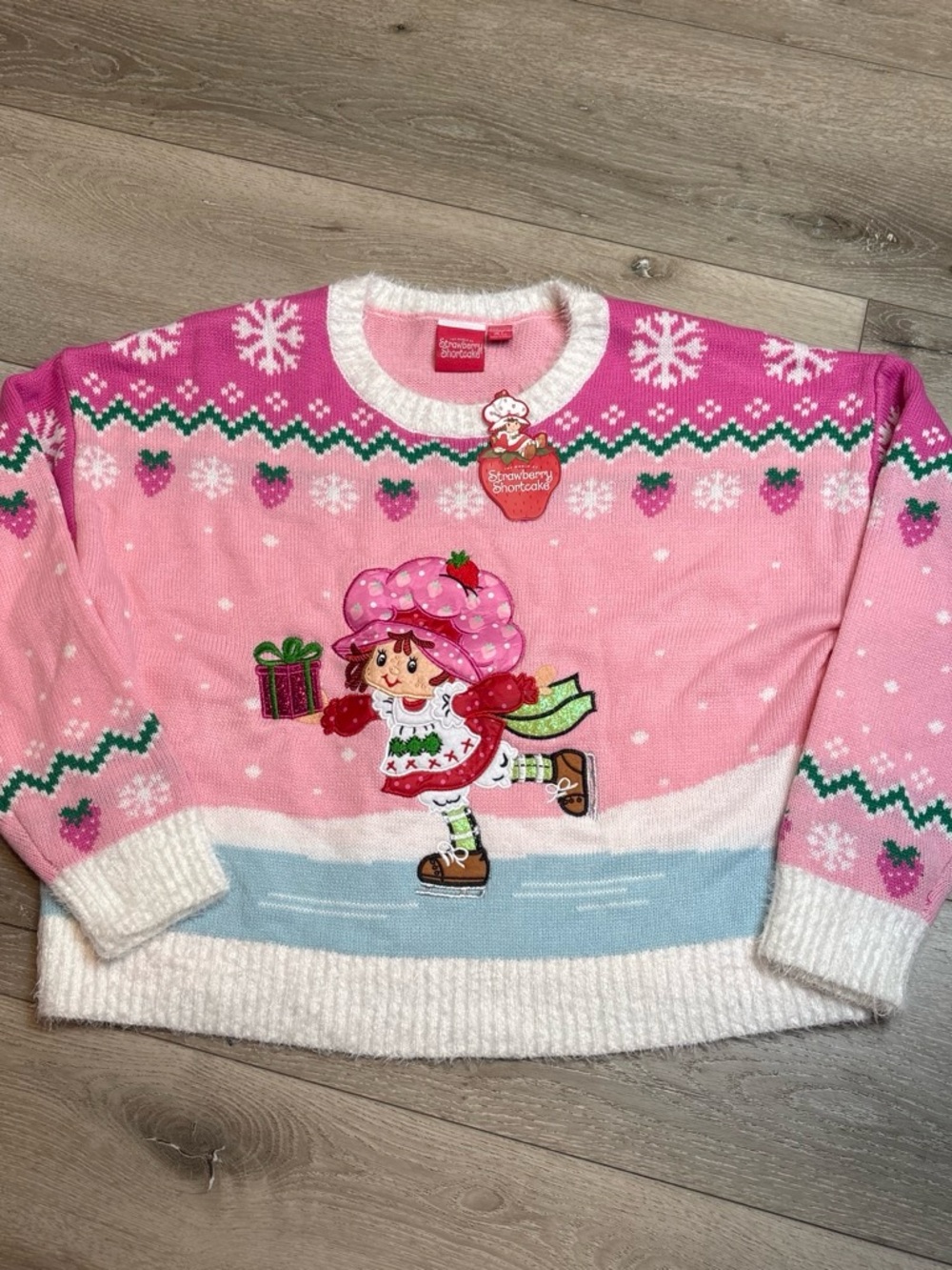 NWT Strawberry Shortcake Holiday Knit Sweater XL